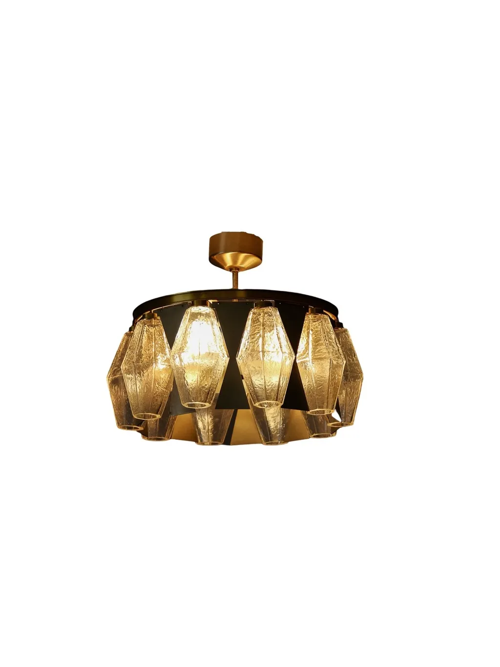 Carlo Scarpa Poliedri Glass Pendant Lamp, Italy, 1960s