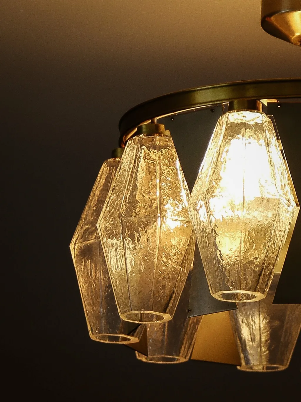 Carlo Scarpa Poliedri Glass Pendant Lamp, Italy, 1960s — view 6
