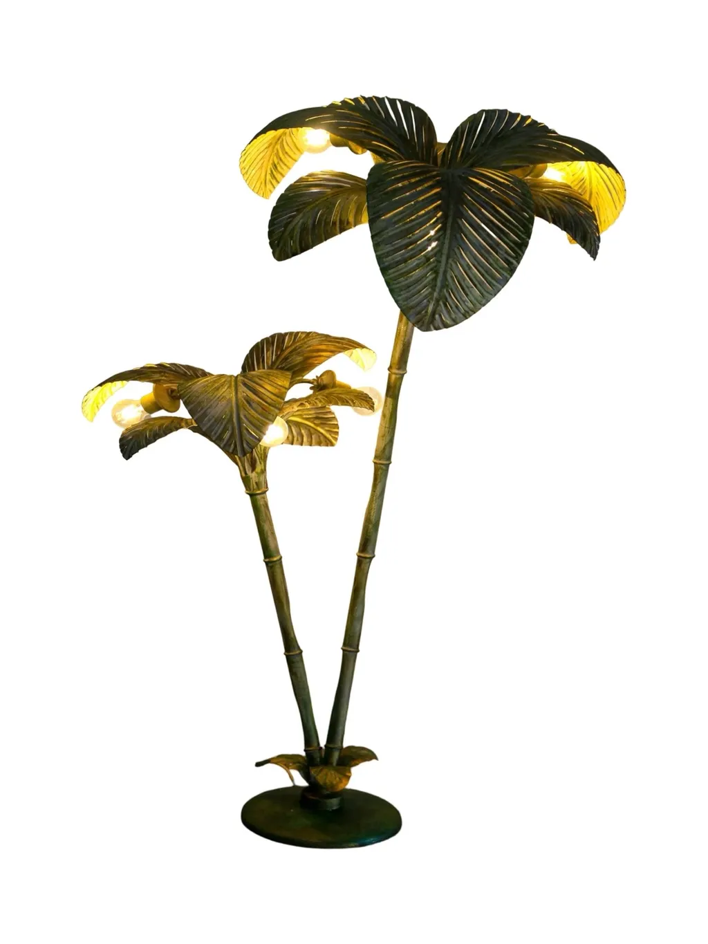 Sergio Terzani Brass Palm Tree Floor Lamp, Italy 1970s