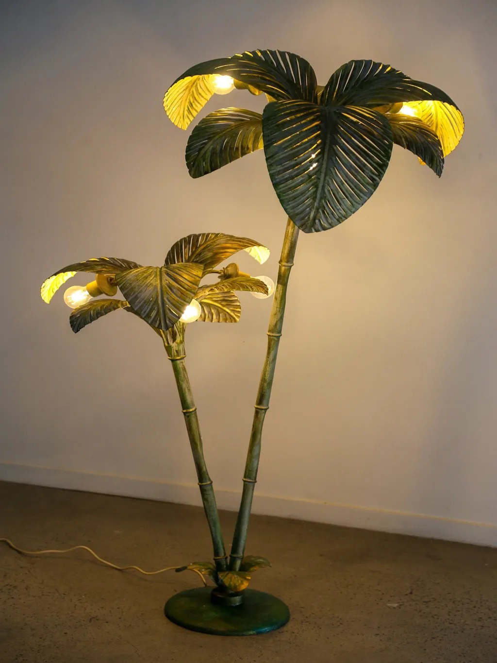 Sergio Terzani Brass Palm Tree Floor Lamp, Italy 1970s — view 6