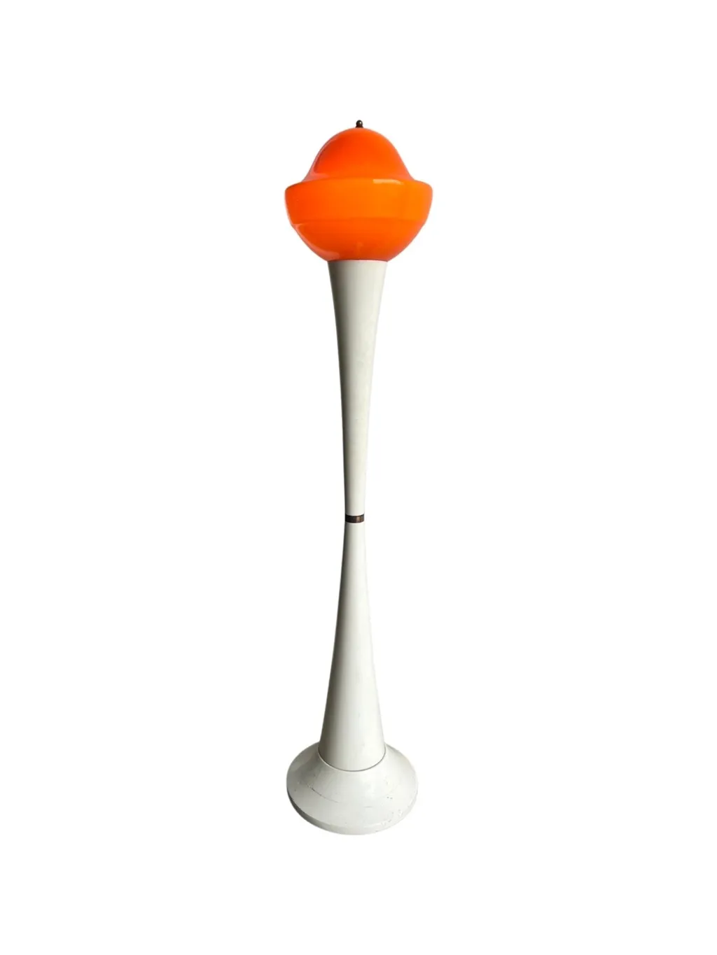 Italian Space Age Floor Lamp with Orange Murano Glass Shade