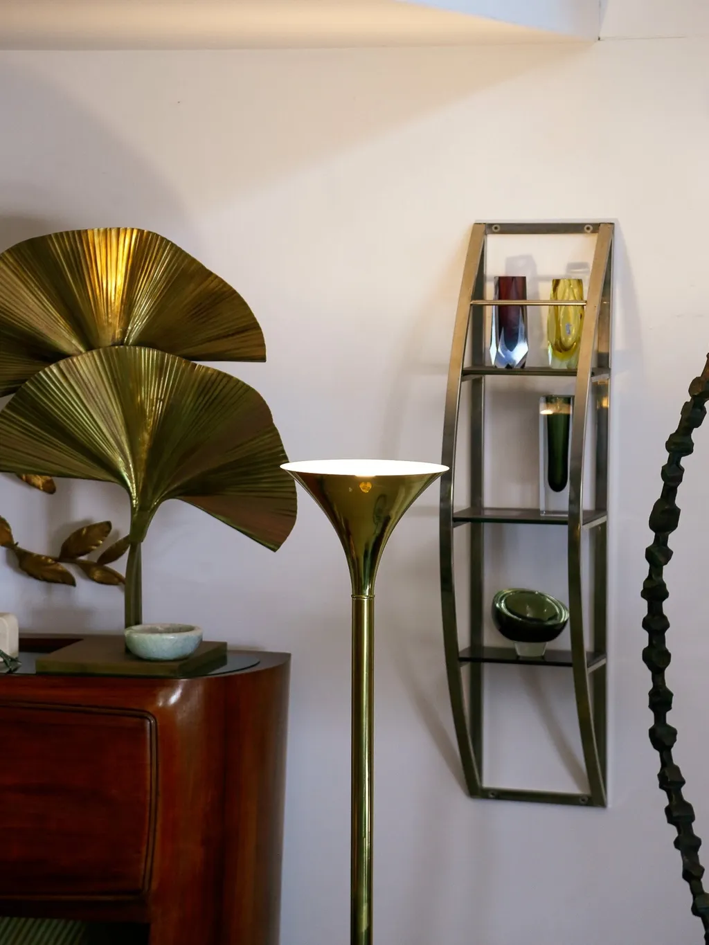 Italian Brass Torchiere Floor Lamp, 1970s — view 6