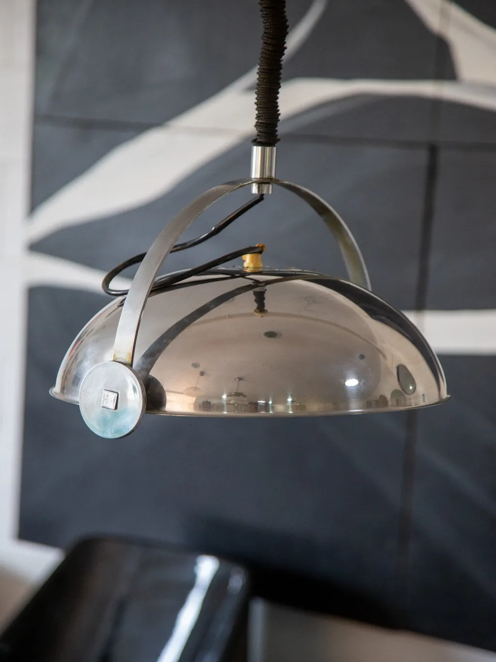 Midcentury chrome pendants lights by Goffredo Reggiani for Reggiani Srl, 1960s — view 6