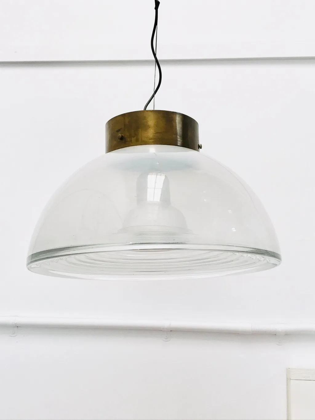 Italian Murano Glass and Brass Pendant Light, 1960s — view 5
