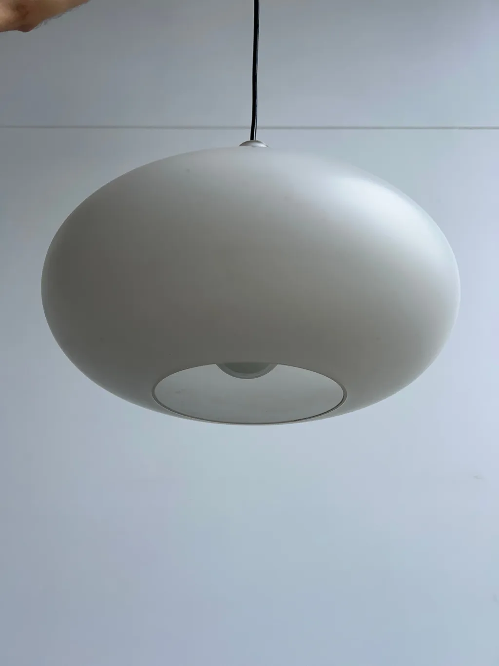 Italian White Murano Glass Space Age Pendant Light — view 3